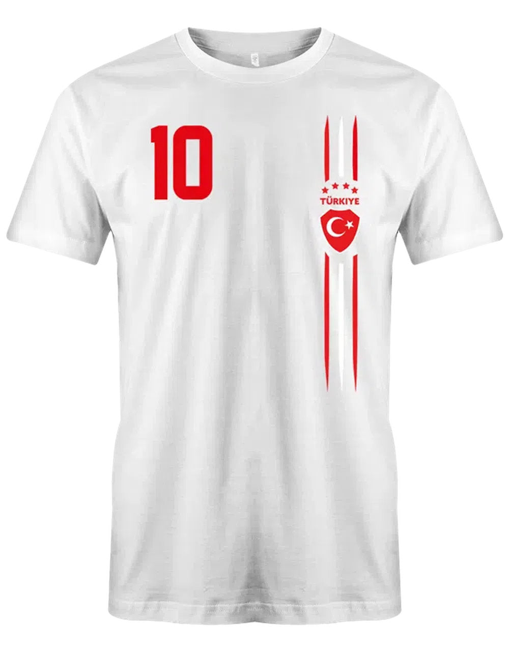 Türkiye Tshirt mit Wunschnummer nur auf Vorderseite weiß