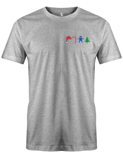 Weihnachten Mütze Zuckerstange Lebkuchen Tannenbaum Herren T Shirt Brustmotiv