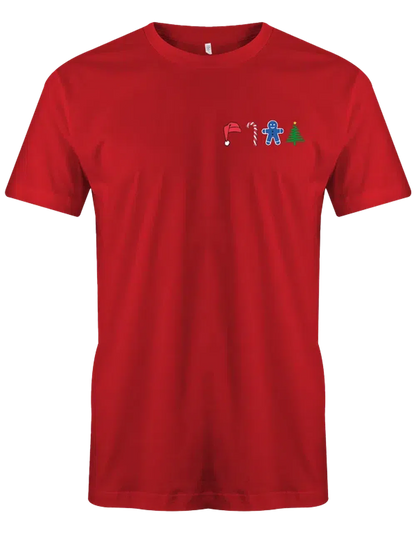 Weihnachten Mütze Zuckerstange Lebkuchen Tannenbaum Herren T Shirt Brustmotiv