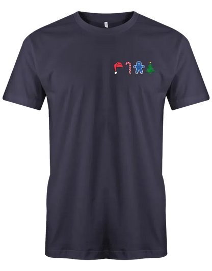 Weihnachten Mütze Zuckerstange Lebkuchen Tannenbaum Herren T Shirt Brustmotiv