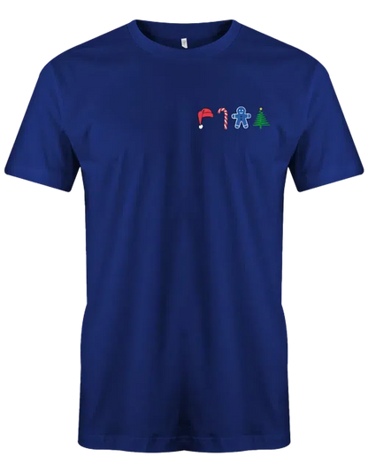 Weihnachten Mütze Zuckerstange Lebkuchen Tannenbaum Herren T Shirt Brustmotiv