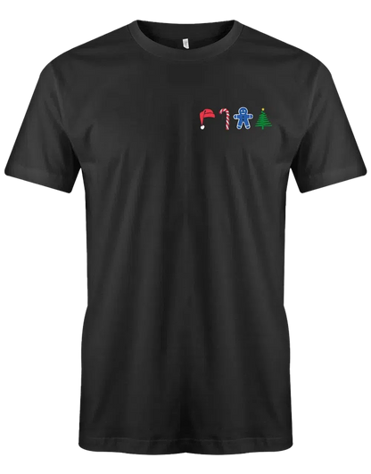 Weihnachten Mütze Zuckerstange Lebkuchen Tannenbaum Herren T Shirt Brustmotiv