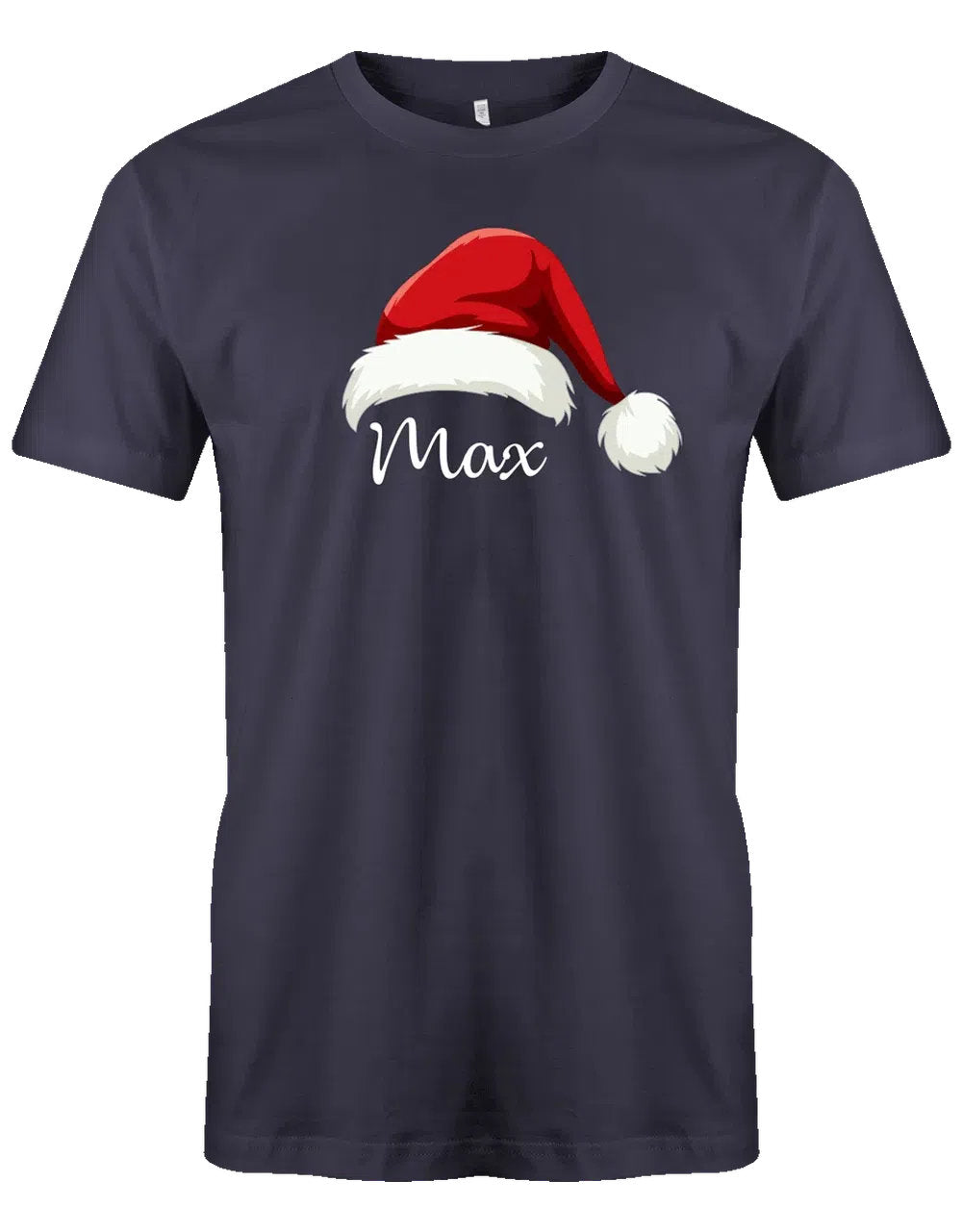 Weihnachtsmütze mit Wunschname - Herren T-Shirt navy