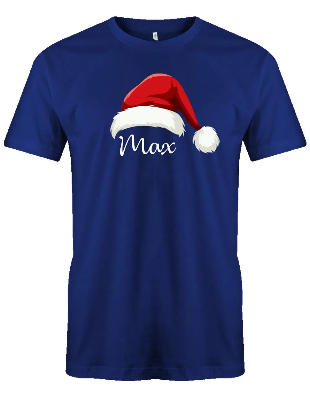 Weihnachtsmütze mit Wunschname - Herren T-Shirt royalblau