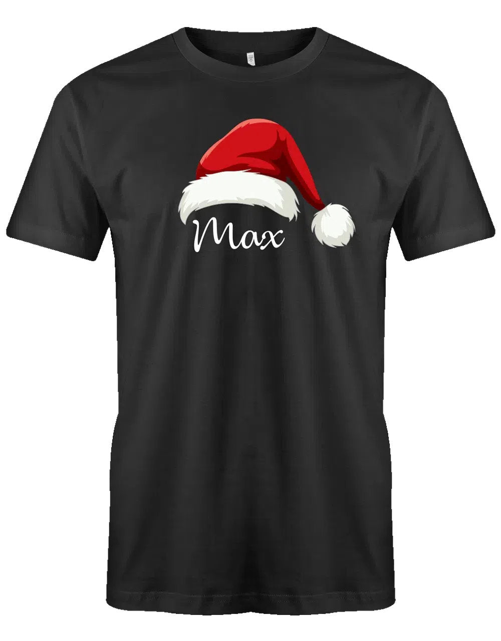 Weihnachtsmütze mit Wunschname - Herren T-Shirt schwarz