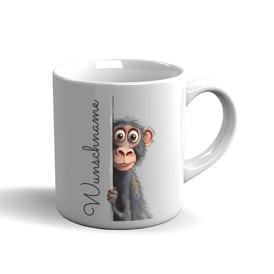 Personalisierte Tasse mit Affe – Becher mit Wunschname