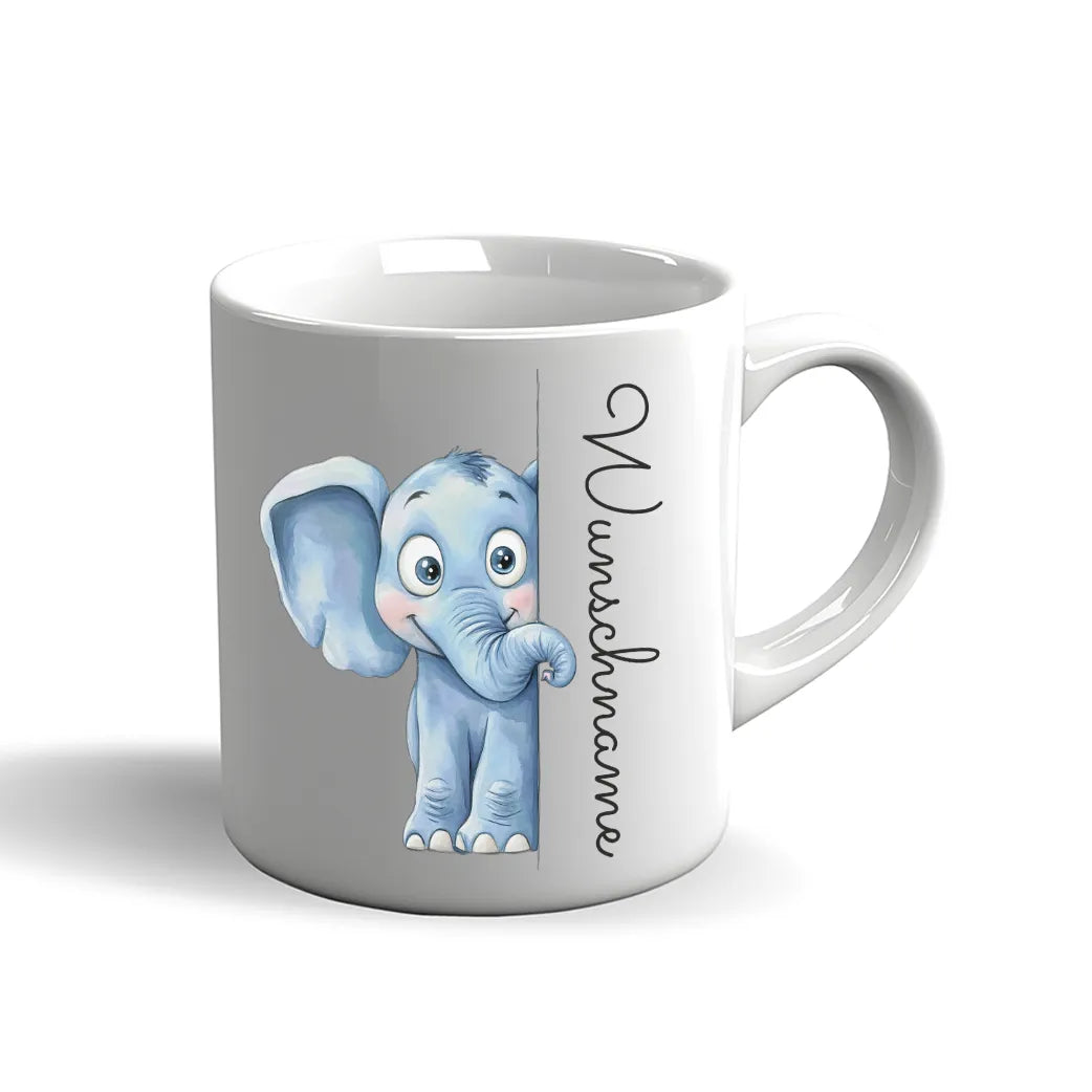 Personalisierte Tasse mit Elefant – Becher mit Wunschname