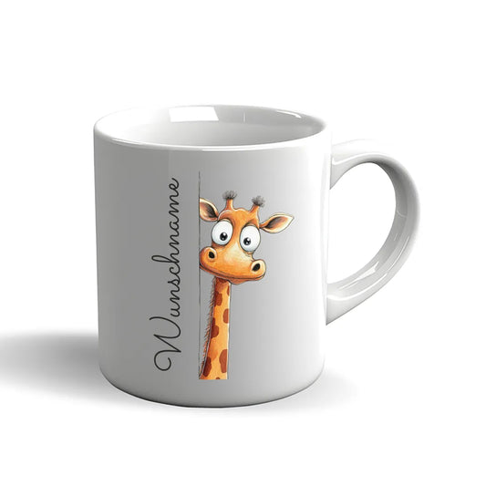 Personalisierte Tasse mit Giraffe – Becher mit Wunschname