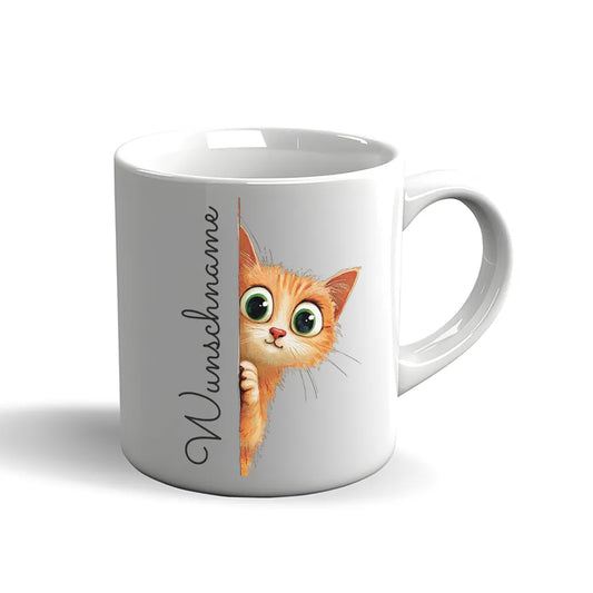 Tasse mit Katze – Becher mit Wunschname