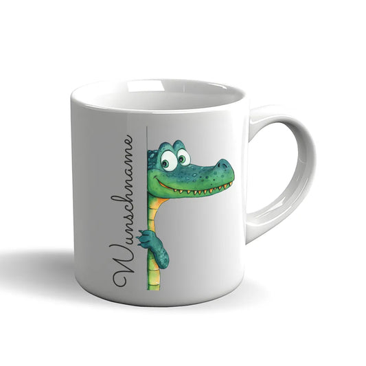 Tasse mit Krokodil – Becher mit Wunschname