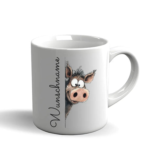 Tasse mit Wildschwein – Becher mit Wunschname