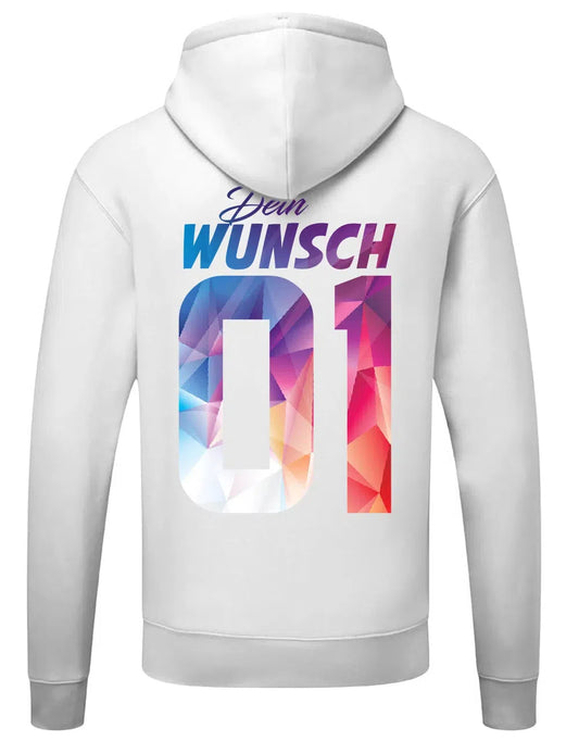 Wunschtext und Nummer Abstrakt Edition Partner Couple Hoodie