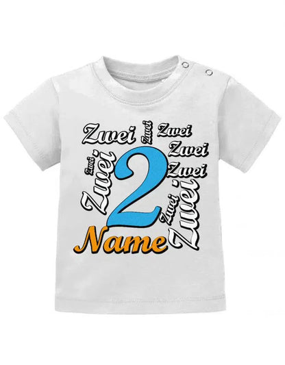 Zwei 2 Mehrfach mit Wunschname Junge - Baby T Shirt