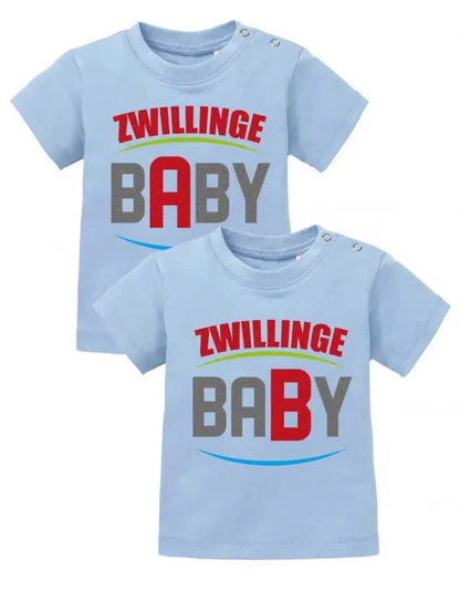 Zwillinge A und B aus BABY - Zwillings Baby Shirts