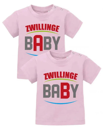 Zwillinge A und B aus BABY - Zwillings Baby Shirts