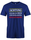 Achtung Ich bin zu dick zum weglaufen - ich kämpfe - Sprüche - Herren T-Shirt - T-Shirt bedrucken mit lustigen Sprüchen bei - myShirtStore