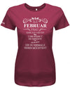 Als Februar Frau habe ich 3 Seiten - Süße, Verrückte und die du niemals sehen möchtest - Damen T-Shirt - T-Shirt bedrucken mit lustigen Sprüchen bei - myShirtStore