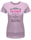 Als Oktober Frau habe ich 3 Seiten - Süße, Verrückte, die du niemals sehen möchtest - Damen T-Shirt - T-Shirt bedrucken mit lustigen Sprüchen bei - myShirtStore