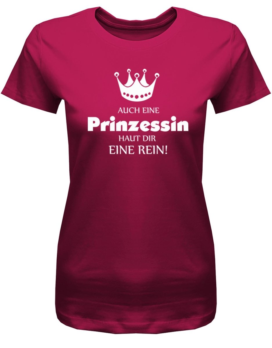 Auch eine Prinzessin haut Dir eine rein - Damen T-Shirt - T-Shirt bedrucken mit lustigen Sprüchen bei - myShirtStore