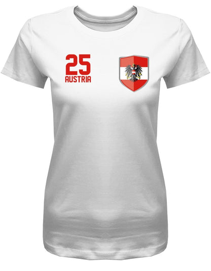 Austria 25 Wappen - EM WM - Österreich - Fan - Damen T-Shirt - T-Shirt bedrucken mit lustigen Sprüchen bei - myShirtStore