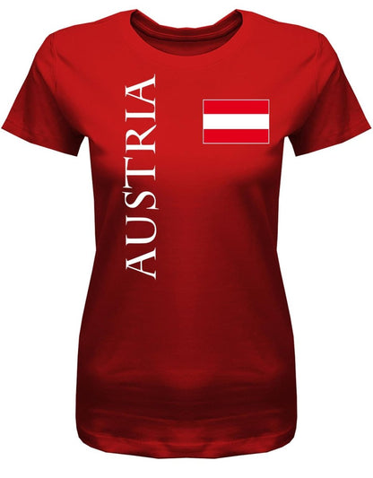 Austria Fahne - EM WM - Österreich - Fan - Damen T-Shirt - T-Shirt bedrucken mit lustigen Sprüchen bei - myShirtStore