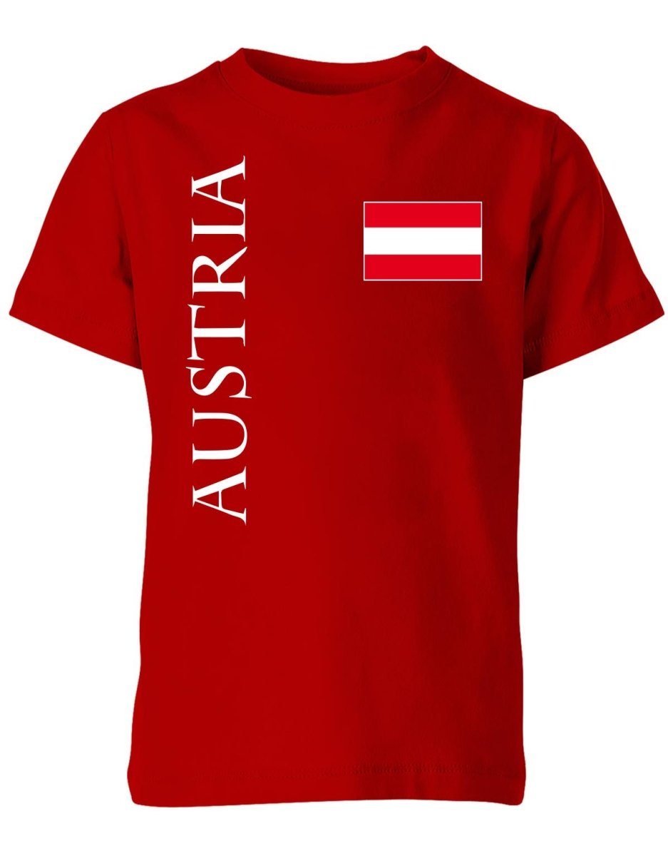 Austria Fahne EM WM - Österreich - Fan - Kinder T-Shirt - T-Shirt bedrucken mit lustigen Sprüchen bei - myShirtStore