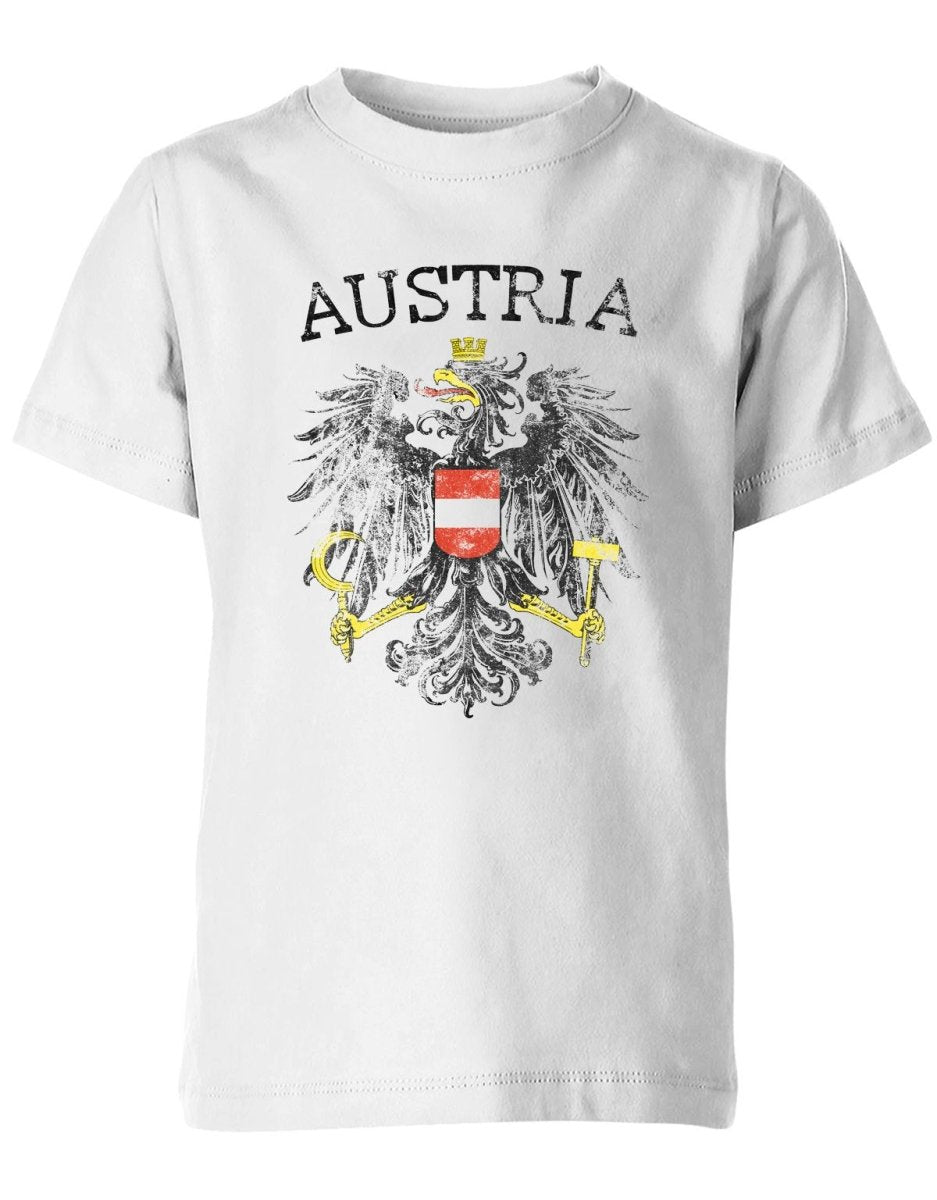 Austria Vintage Look - Österreich Fan - EM WM - Kinder T-Shirt - T-Shirt bedrucken mit lustigen Sprüchen bei - myShirtStore