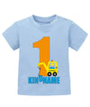 Bagger mit der 1 zum ersten Geburtstag - personalisiert mit Name - Jungen - Baby Shirt - T-Shirt bedrucken mit lustigen Sprüchen bei - myShirtStore