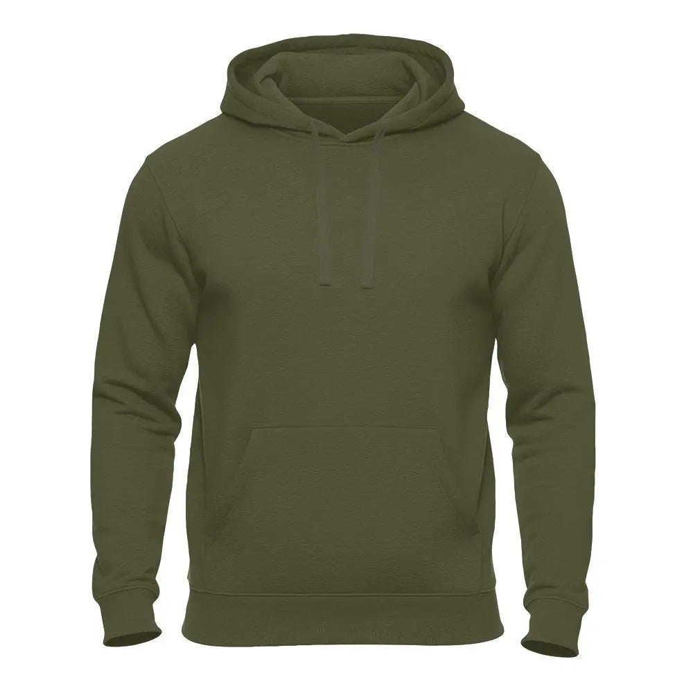 Einfarbiger Basic Unisex Hoodie in Army – Kapuzenpullover für Damen und Herren