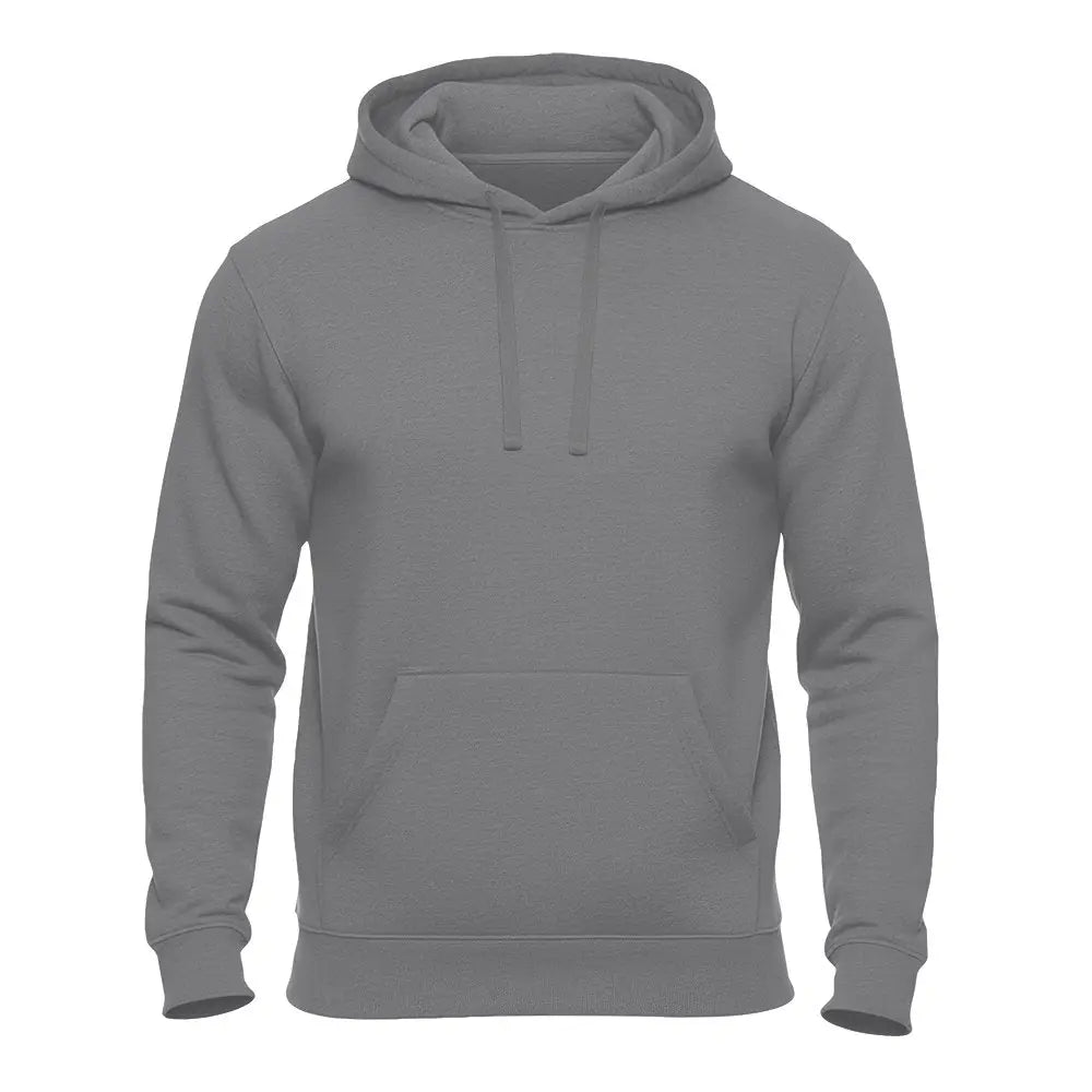 Einfarbiger Basic Unisex Hoodie in Grau – Kapuzenpullover für Damen und Herren