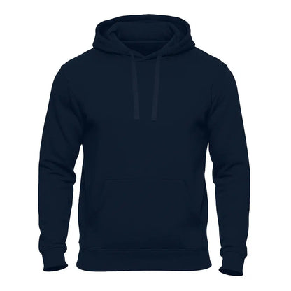 Einfarbiger Basic Unisex Hoodie in Navyblau – Kapuzenpullover für Damen und Herren