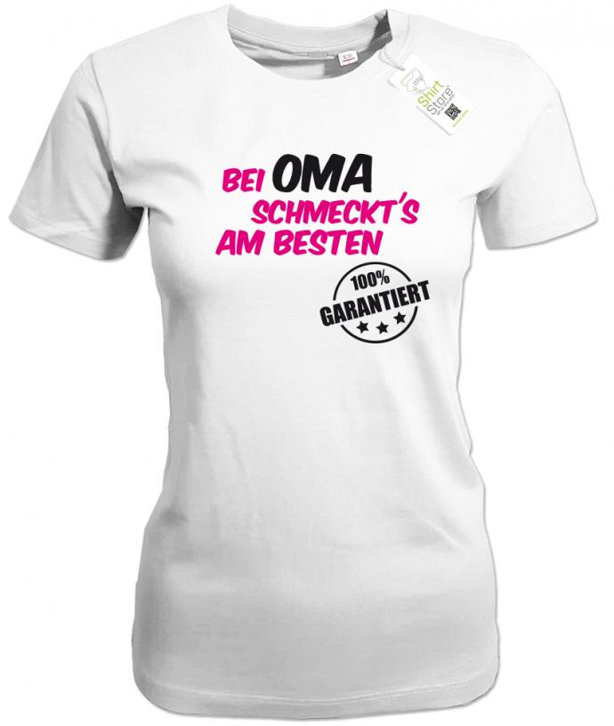 Bei Oma schmeckt´s am besten - Damen T-Shirt - T-Shirt bedrucken mit lustigen Sprüchen bei - myShirtStore