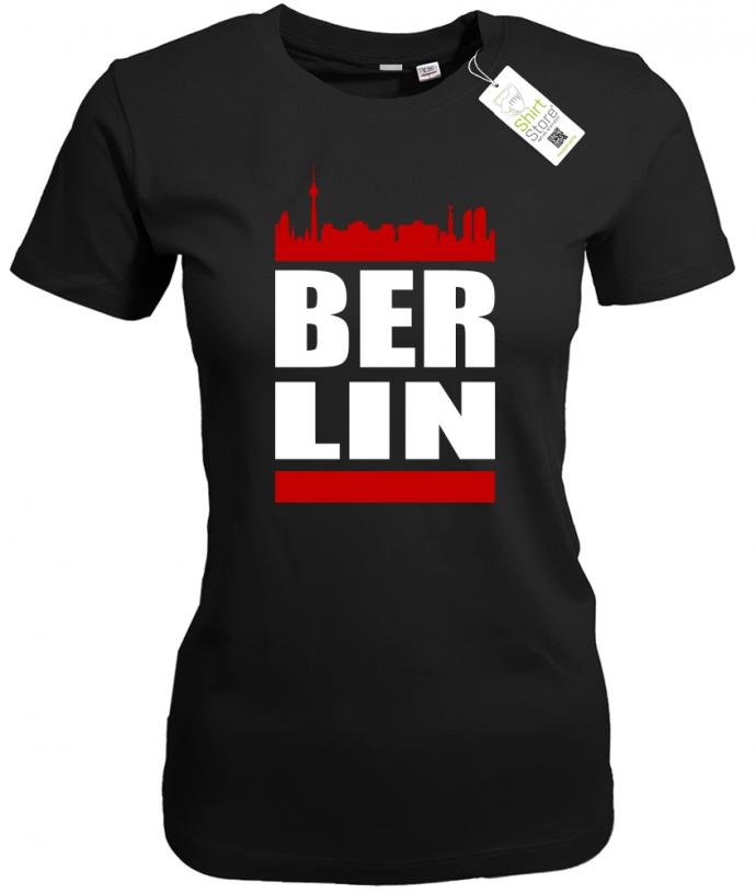 BER LIN - Skyline - Berlin - Damen T-Shirt - T-Shirt bedrucken mit lustigen Sprüchen bei - myShirtStore