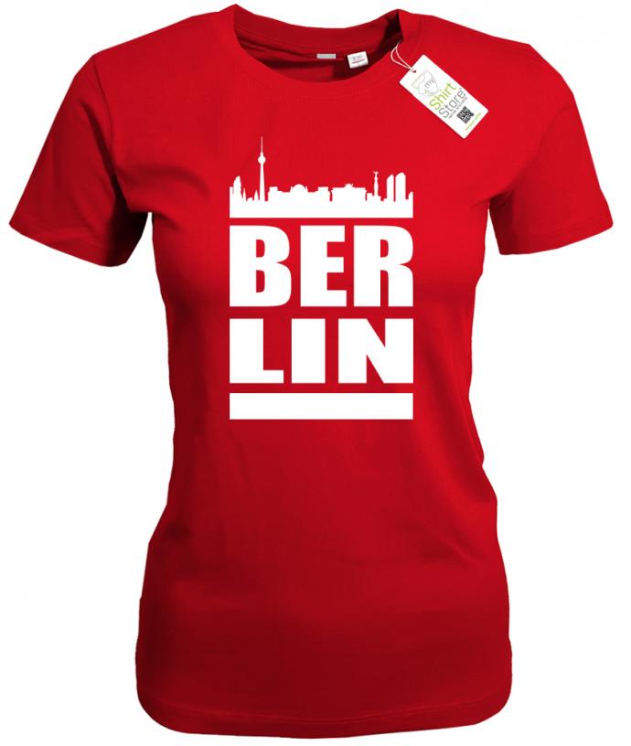 BER LIN - Skyline - Berlin - Damen T-Shirt - T-Shirt bedrucken mit lustigen Sprüchen bei - myShirtStore