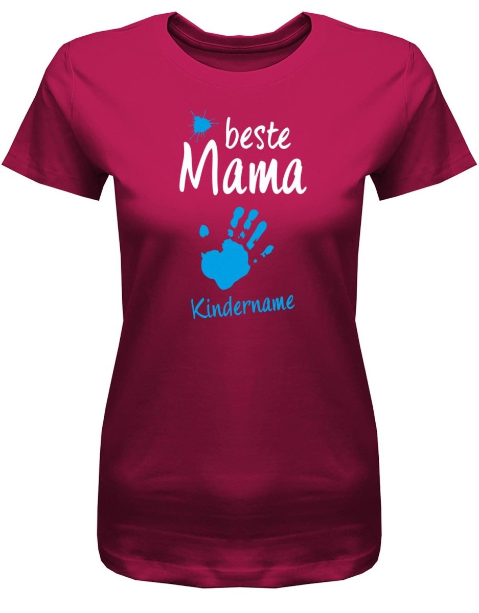 Beste Mama - Wunschname Kindername - 1 Kind Muttertag - Damen T-Shirt - T-Shirt bedrucken mit lustigen Sprüchen bei - myShirtStore