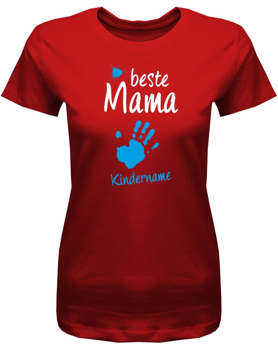 Beste Mama - Wunschname Kindername - 1 Kind Muttertag - Damen T-Shirt - T-Shirt bedrucken mit lustigen Sprüchen bei - myShirtStore