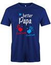 Bester Papa Farbklecks Kinder 2 Handabdruck Wunschname - Papa Shirt Herren - T-Shirt bedrucken mit lustigen Sprüchen bei - myShirtStore