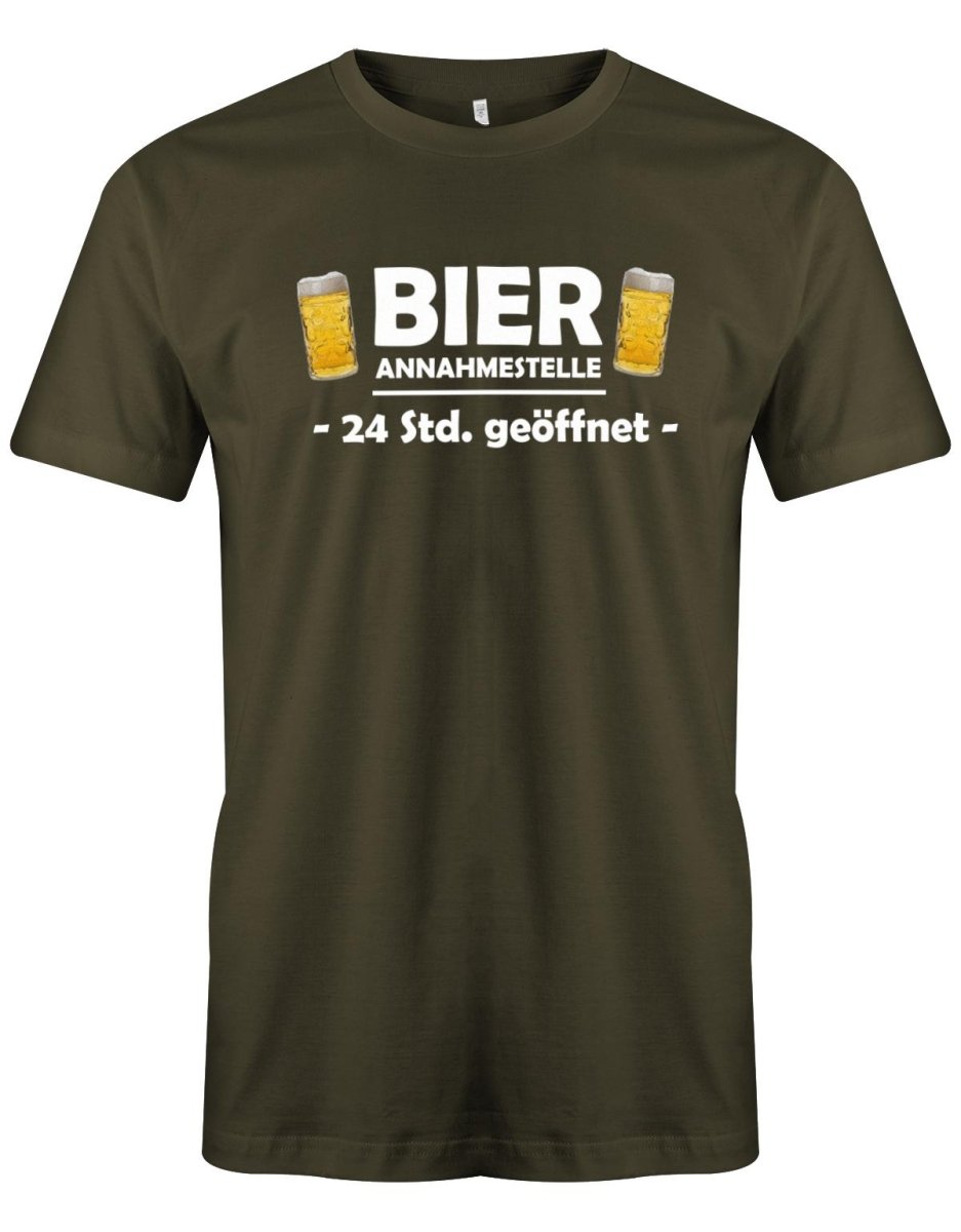 Bier Annahmestelle 24 Std geöffnet - Fun - Herren T-Shirt - T-Shirt bedrucken mit lustigen Sprüchen bei - myShirtStore