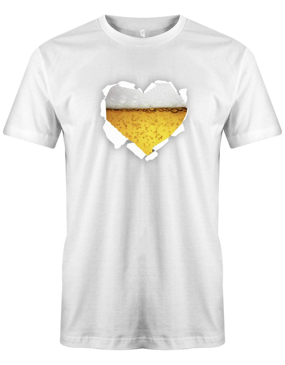 Bier Herz - aufgerissen - Fun - Herren T-Shirt - T-Shirt bedrucken mit lustigen Sprüchen bei - myShirtStore