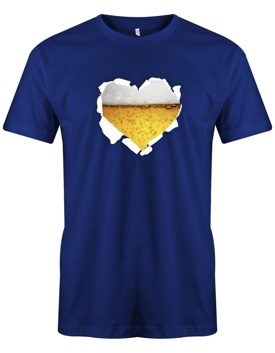 Bier Herz - aufgerissen - Fun - Herren T-Shirt - T-Shirt bedrucken mit lustigen Sprüchen bei - myShirtStore