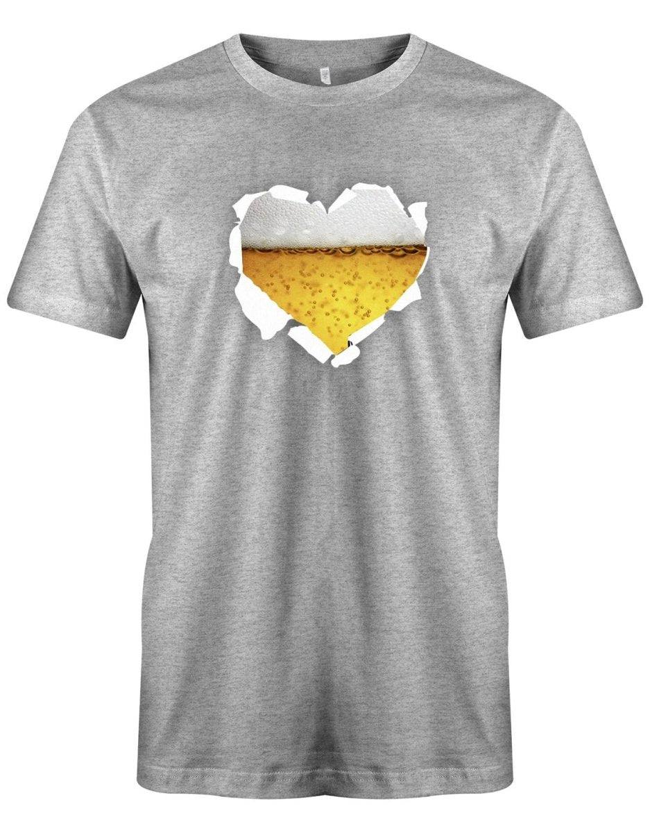 Bier Herz - aufgerissen - Fun - Herren T-Shirt - T-Shirt bedrucken mit lustigen Sprüchen bei - myShirtStore