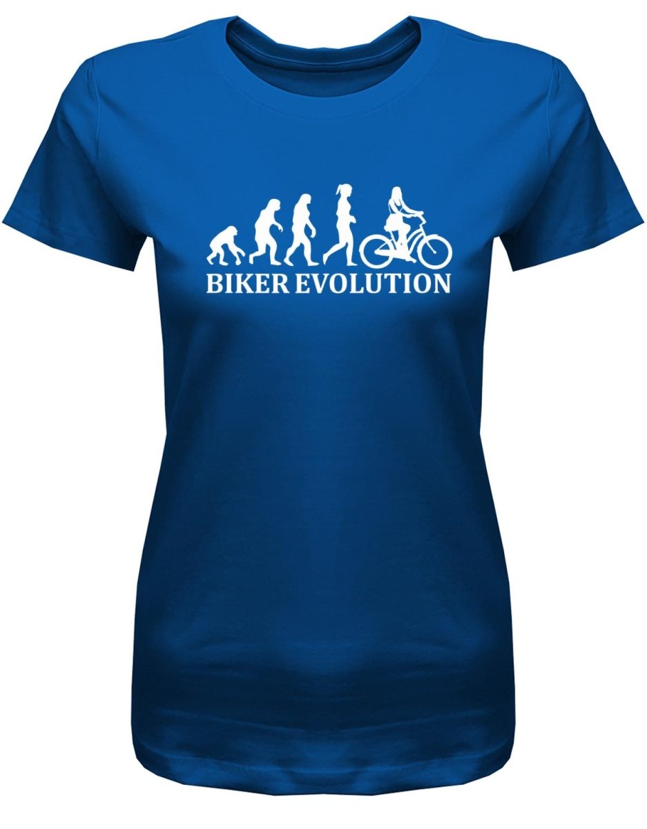 Biker Evolution - Fahrradfahrerin - Damen T-Shirt - T-Shirt bedrucken mit lustigen Sprüchen bei - myShirtStore