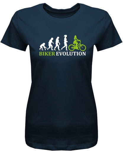 Biker Evolution - Fahrradfahrerin - Damen T-Shirt - T-Shirt bedrucken mit lustigen Sprüchen bei - myShirtStore