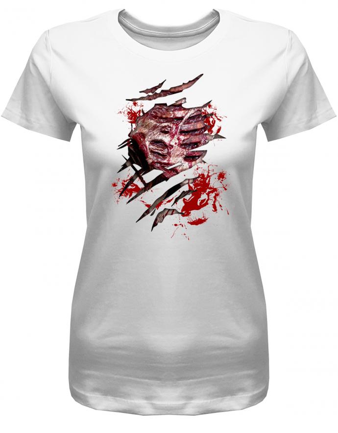 Blutiger offener Brustkorb - Halloween Kostüm Ersatz Shirt Damen - T-Shirt bedrucken mit lustigen Sprüchen bei - myShirtStore