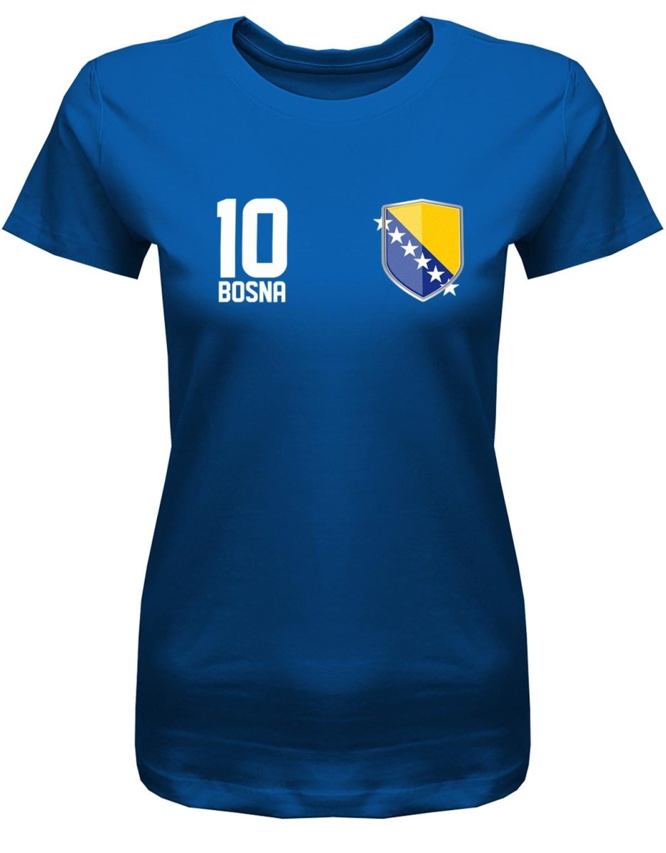 Bosna 10 Wappen - EM WM - Bosnien Fan - Damen T-Shirt - T-Shirt bedrucken mit lustigen Sprüchen bei - myShirtStore