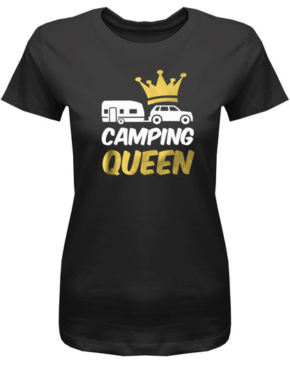 Camping Queen - Damen T-Shirt - T-Shirt bedrucken mit lustigen Sprüchen bei - myShirtStore