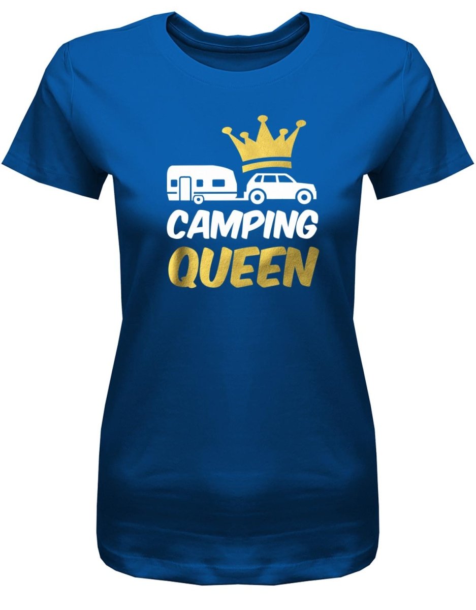 Camping Queen - Damen T-Shirt - T-Shirt bedrucken mit lustigen Sprüchen bei - myShirtStore