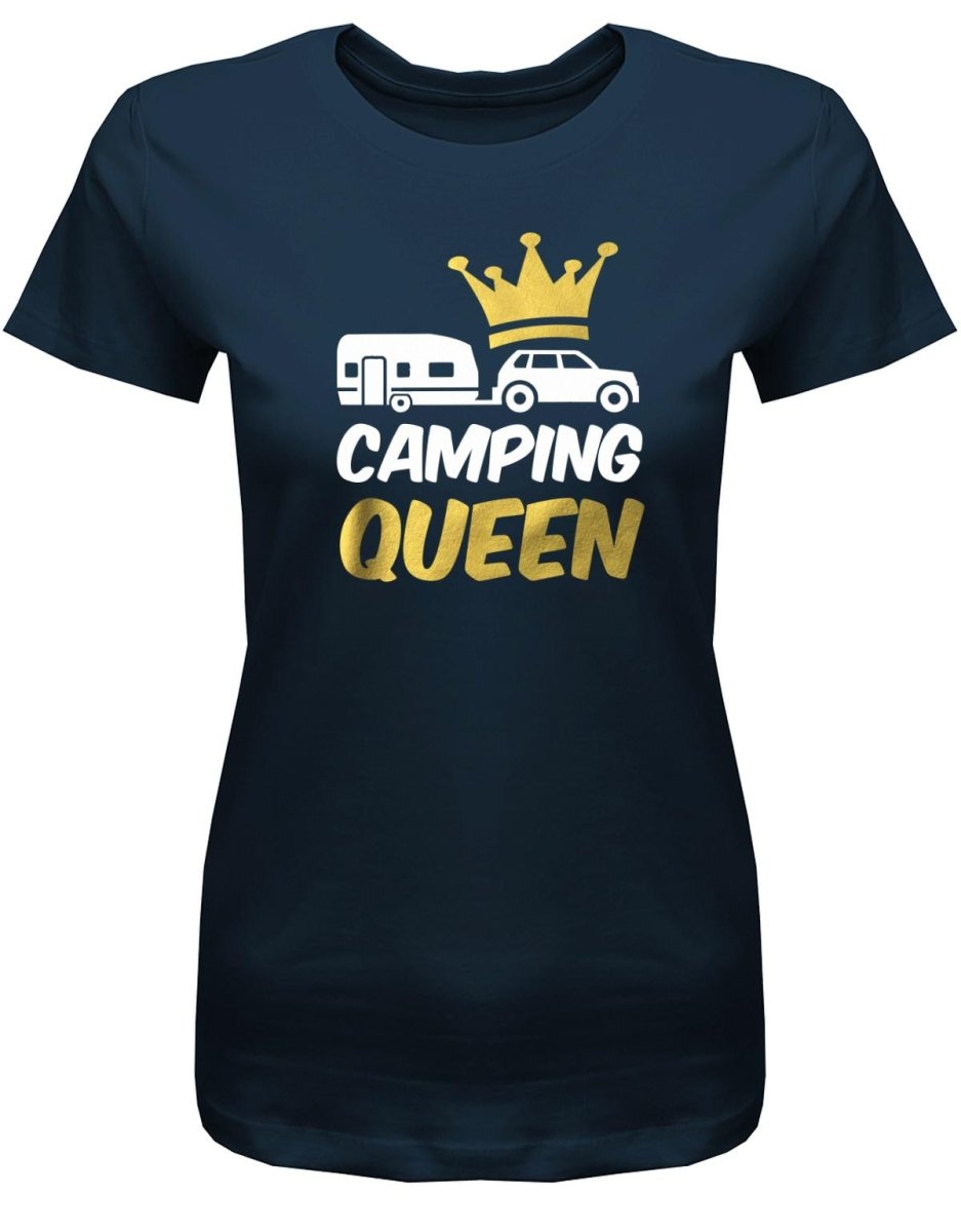 Camping Queen - Damen T-Shirt - T-Shirt bedrucken mit lustigen Sprüchen bei - myShirtStore