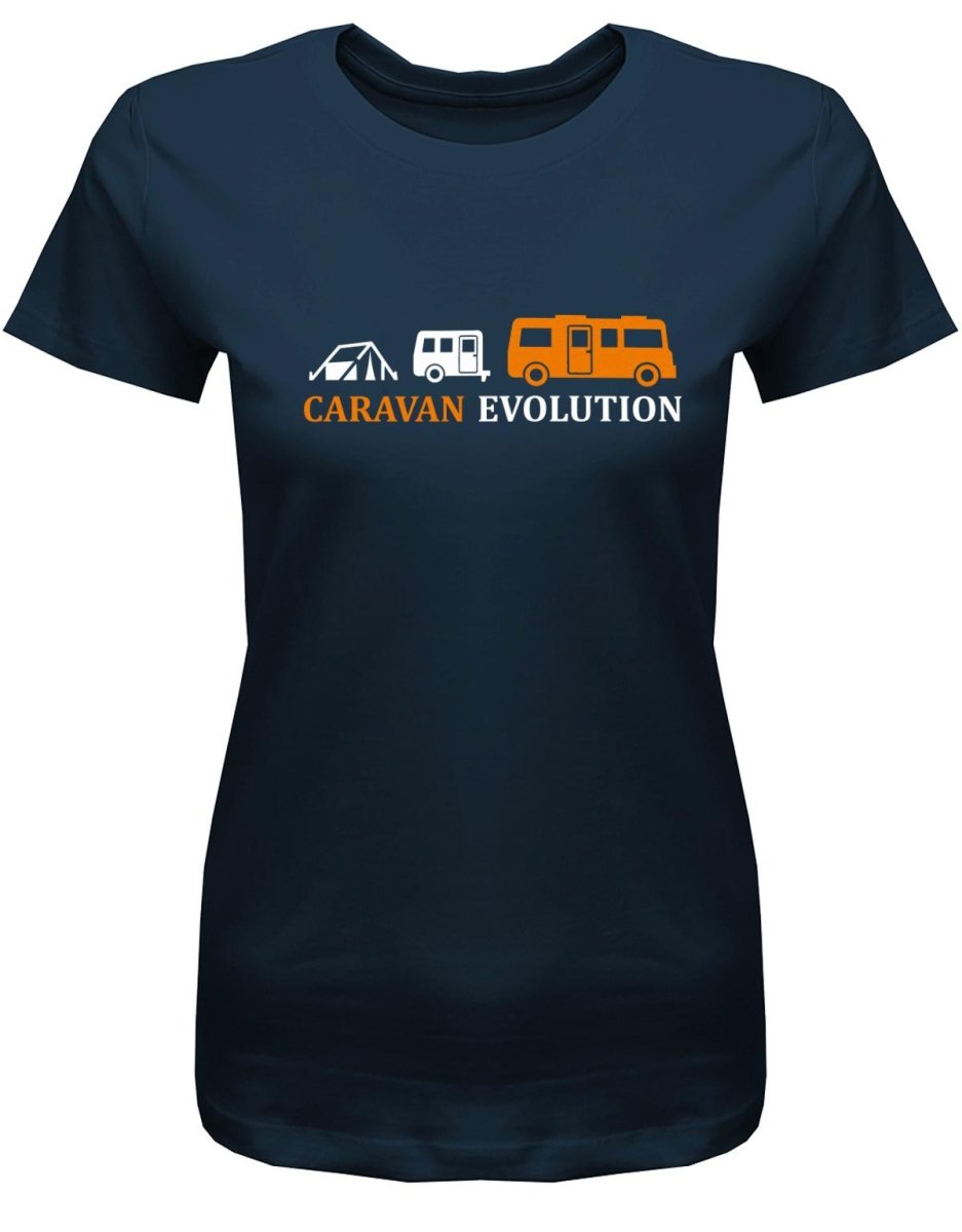 Caravan Evolution - Damen T-Shirt - T-Shirt bedrucken mit lustigen Sprüchen bei - myShirtStore