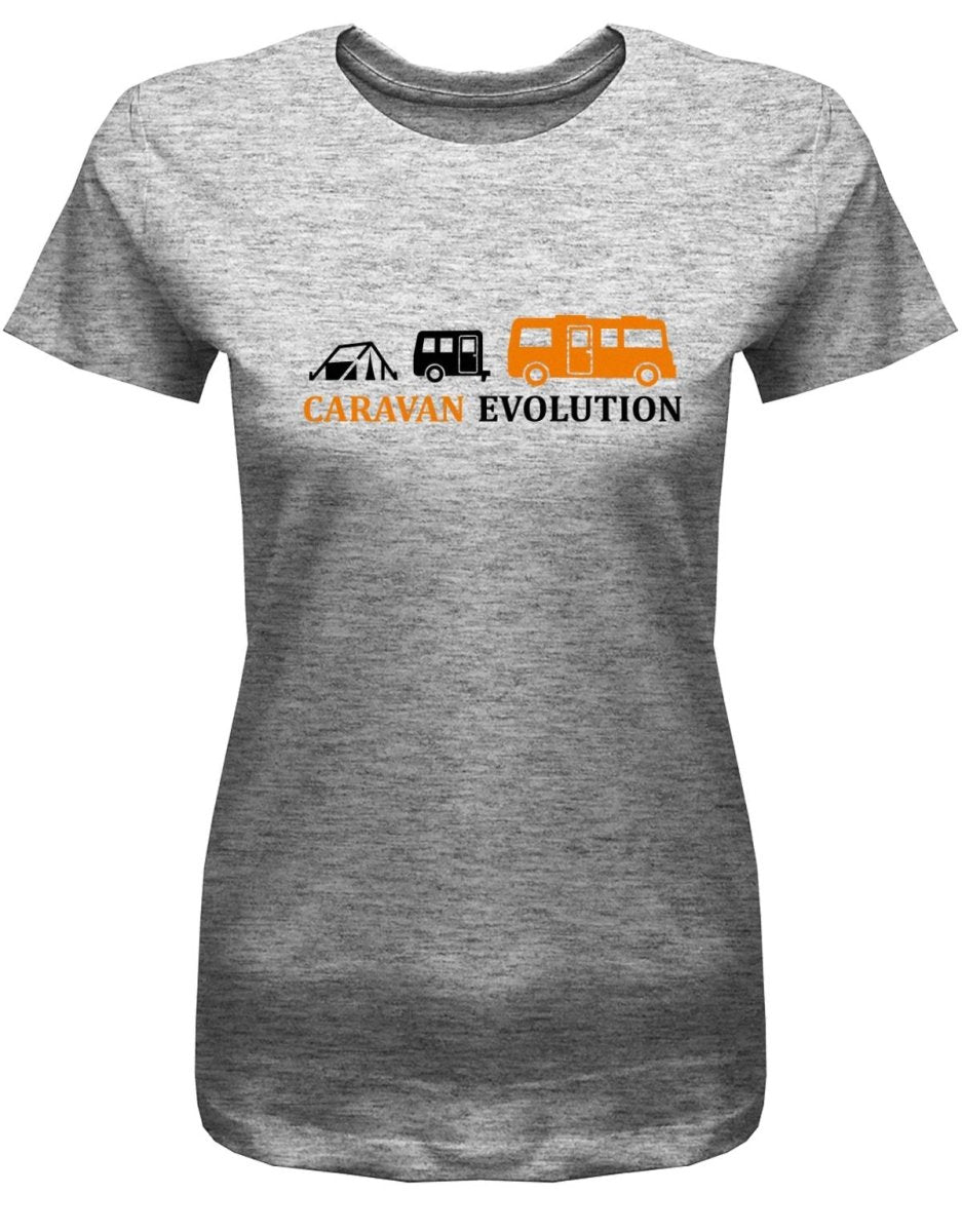 Caravan Evolution - Damen T-Shirt - T-Shirt bedrucken mit lustigen Sprüchen bei - myShirtStore